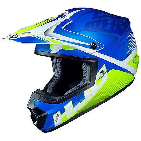 Cross Enduro Motorradhelm HJC CS-MX II MC2SF Weiß Blau Grün 3 Cross Enduro Motorradhelm HJC CS-MX II MC2SF Weiß Blau Grün
