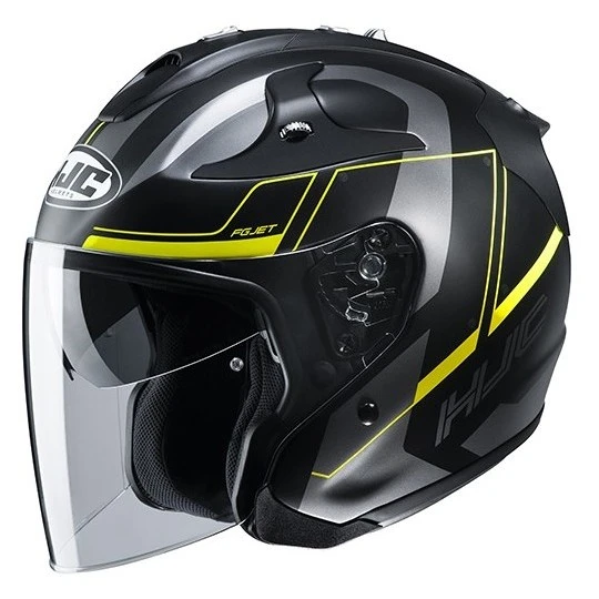 Doppelvisier Jet Helm Aus HJC Faser FG-JET KOMINA MC4HSF Matt Schwarz Gelb 3 Doppelvisier Jet Helm Aus HJC Faser FG-JET KOMINA MC4HSF Matt Schwarz Gelb
