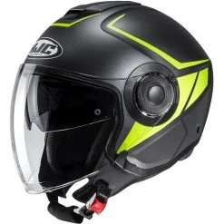 Doppelvisier Jet Helm HJC I40 CAMET MC4HSF Schwarz Gelb Fluo