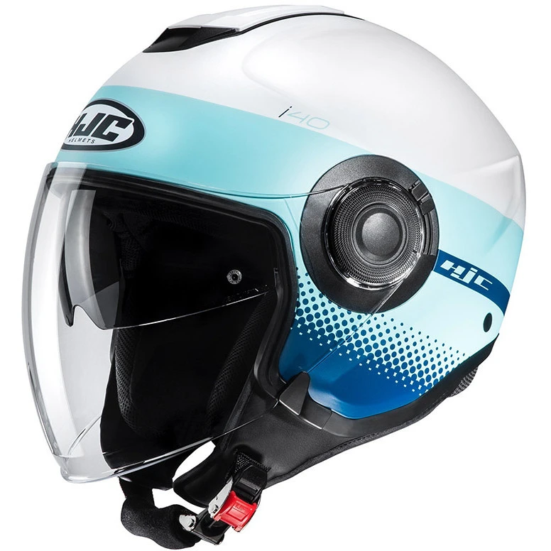 Doppelvisier Jet Helm HJC I40 UNOVA MC24SF Weiß Blau 3 Doppelvisier Jet Helm HJC I40 UNOVA MC24SF Weiß Blau