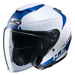 Doppelvisier Motorradhelm Jet HJC I30 BARAS MC2SF Weiß Blau Undurchsichtig