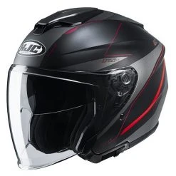 Doppelvisier Motorradhelm Jet HJC I30 SLIGHT MC1SF Schwarz Rot Matt