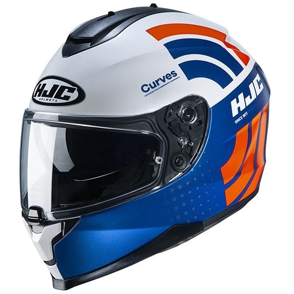Full Face Doppelvisier Motorradhelm HJC C70 CURVES MC27 Weiß Blau Rot 3 Full Face Doppelvisier Motorradhelm HJC C70 CURVES MC27 Weiß Blau Rot