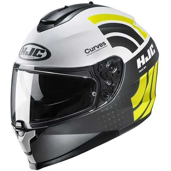 Full Face Doppelvisier Motorradhelm HJC C70 KURVEN MC4HSF Schwarz Weiß Gelb Matt 3 Full Face Doppelvisier Motorradhelm HJC C70 KURVEN MC4HSF Schwarz Weiß Gelb Matt