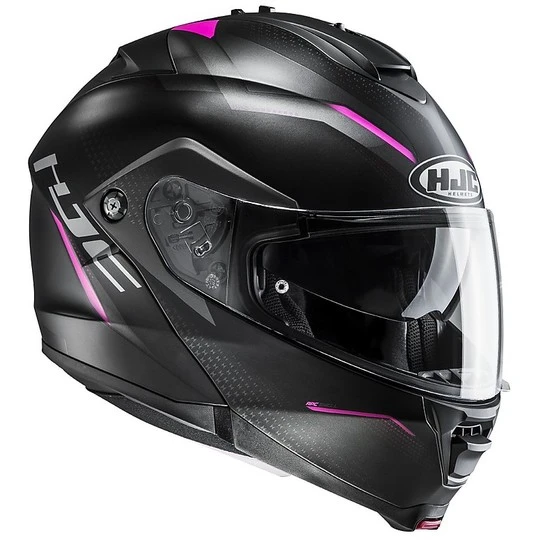 Helm Moto Modular HJC IS-MAX II Dova MC8SF Schwarz Rosa 3 Helm Moto Modular HJC IS-MAX II Dova MC8SF Schwarz Rosa