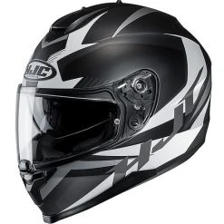 Integral Motorrad Helm HJC C70 Doppel Visier Troky MC5SF Schwarz Grau