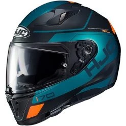 Integral Motorradhelm HJC I70 Doppel Visier Karon MC6HSF Schwarz Blau