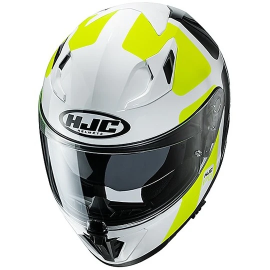 Integralhelm Doppelvisier Moto HJC I70 PRIKA MC4h Weiß Gelb Fluo 4 Integralhelm Doppelvisier Moto HJC I70 PRIKA MC4h Weiß Gelb Fluo – Bild 2