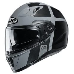 Integralhelm Doppelvisier Motorrad HJC I70 PRIKA MC5 Grau Schwarz