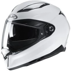 Integralhelm Fiber Double Visor Motorrad HJC F70 Metall Weiß Glänzend