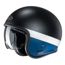 Jet Custom Helm Aus Fiber HJC V30 PEROT MC2SF Schwarz Weiß Blau Matt