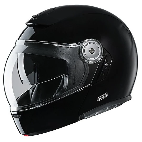 Modularer Fiberhelm Im Vintage Style Motorrad HJC V90 Solid Black 3 Modularer Fiberhelm Im Vintage Style Motorrad HJC V90 Solid Black