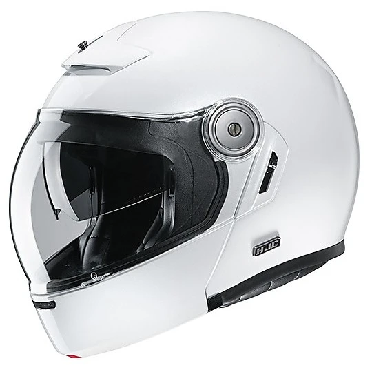 Modularer Fiberhelm Im Vintage Style Motorrad HJC V90 Solid White 3 Modularer Fiberhelm Im Vintage Style Motorrad HJC V90 Solid White