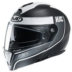 Modularer Helm Doppelte Homologation P / J Moto HJC I90 DAVAN MC10SF Schwarz Matt Weiß