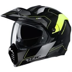 Touring Modularer Motorradhelm HJC C80 ROX MC4H Schwarz Gelb Fluo