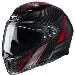 Vollcarbon Motorradhelm HJC F70 Carbon ESTON MC1 Rot