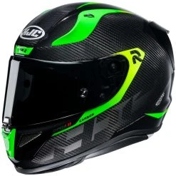 Vollcarbon Motorradhelm HJC RPHA 11 Carbon BLEER MC4H Grün