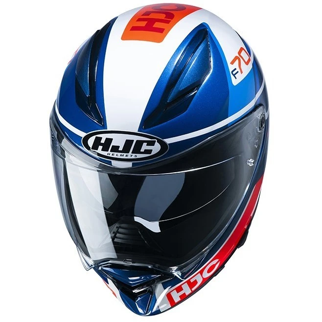 Vollgesichts-Motorradhelm Aus Faser HJC F70 TINO MC21 Weiß Blau Rot 4 Vollgesichts-Motorradhelm Aus Faser HJC F70 TINO MC21 Weiß Blau Rot – Bild 2
