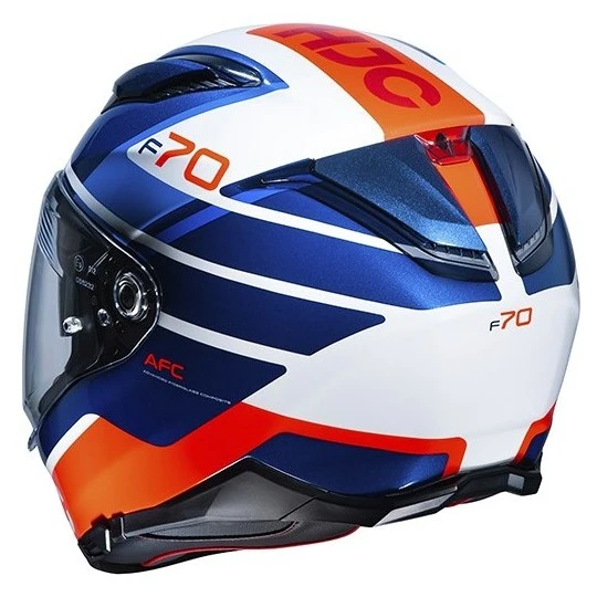 Vollgesichts-Motorradhelm Aus Faser HJC F70 TINO MC21 Weiß Blau Rot 5 Vollgesichts-Motorradhelm Aus Faser HJC F70 TINO MC21 Weiß Blau Rot – Bild 3