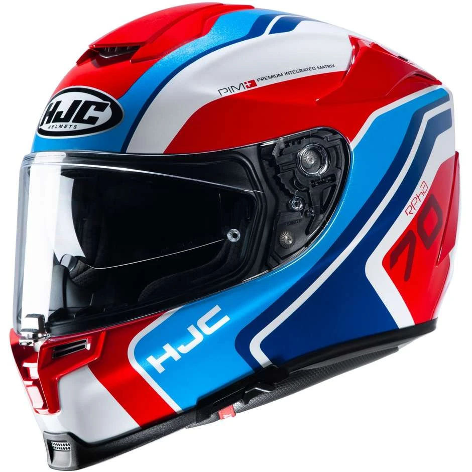 Vollgesichts-Motorradhelm Aus HJC-Faser RPHA 70 KROON MC21 Weiß Blau Rot 3 Vollgesichts-Motorradhelm Aus HJC-Faser RPHA 70 KROON MC21 Weiß Blau Rot