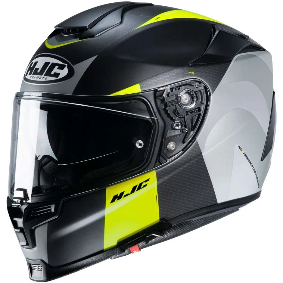 Vollgesichts-Motorradhelm Aus HJC-Faser RPHA 70 WODY MC4HSF Schwarz Grau Gelb Matt 3 Vollgesichts-Motorradhelm Aus HJC-Faser RPHA 70 WODY MC4HSF Schwarz Grau Gelb Matt