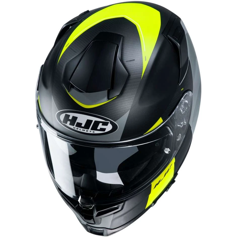 Vollgesichts-Motorradhelm Aus HJC-Faser RPHA 70 WODY MC4HSF Schwarz Grau Gelb Matt 4 Vollgesichts-Motorradhelm Aus HJC-Faser RPHA 70 WODY MC4HSF Schwarz Grau Gelb Matt – Bild 2